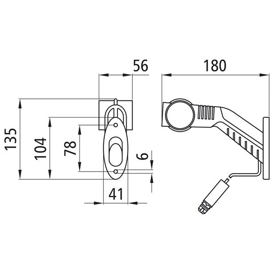Superpoint III LED, 24 V, left, rt/ws/ge, 1.25m, 3-pin ASS, OEM