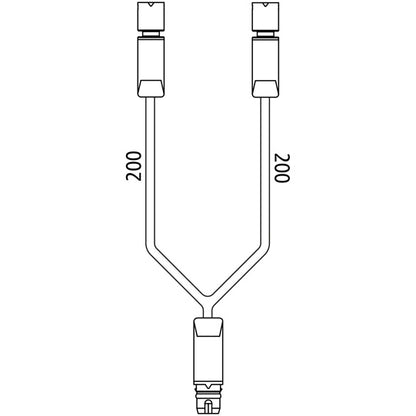 Y-cable, 3-pin, ASS, 200 mm, 2-pin occupied