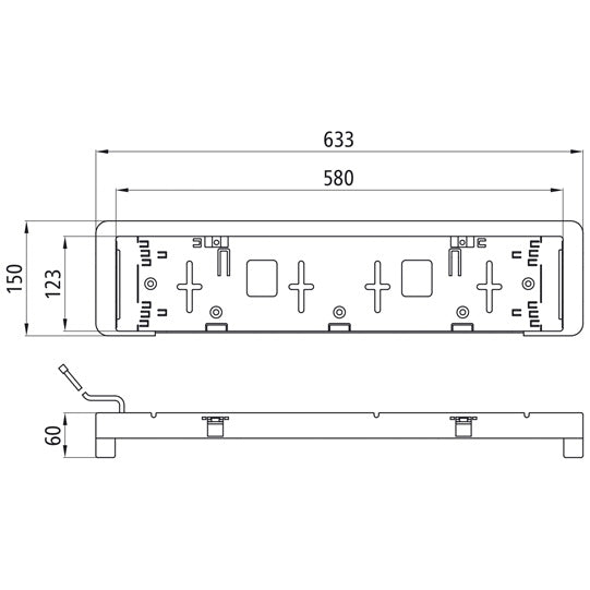 License plate holder, 12 V, Regpoint LED, 0.80 m, DC