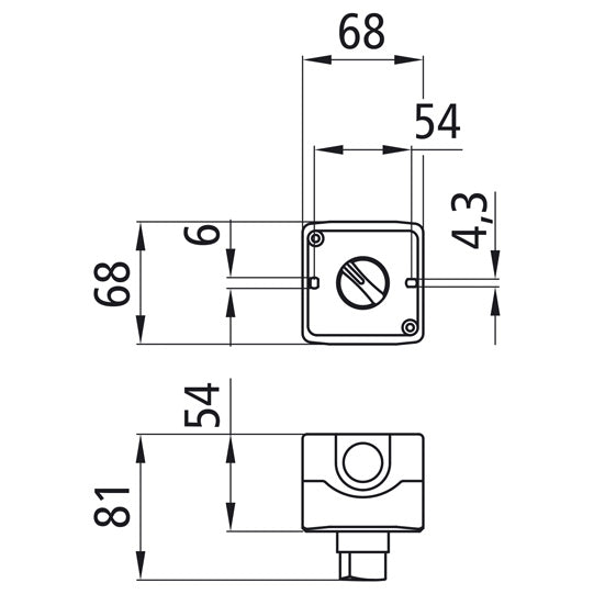 Switch, NO contact for HD insert, IP65, without cable