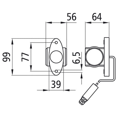 Superpoint III LED, 24 V, li/re, 0.25m, 3-pin