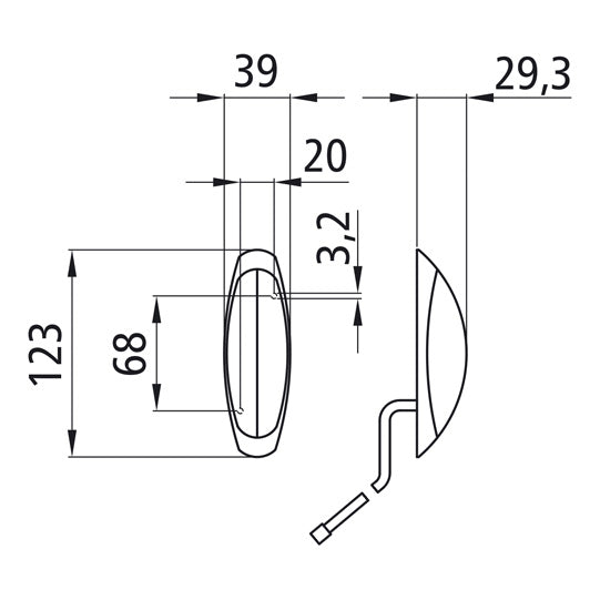 Flexipoint II, 12 V, left/right, red/white, 0.25 m, DC