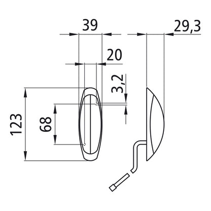 Flexipoint II, 12 V, left/right, red/white, 0.25 m, DC