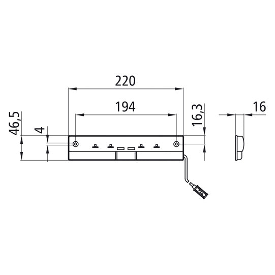 Interior light LED, 24 V, cable 0.25 m, P&amp;R, OEM