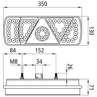 EcoLED, 24 V, right, 7-pin ASS, with triangle, with LCG