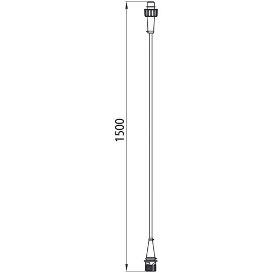 Extension cable, 2-pin ASS, 1500 mm, socket/pin