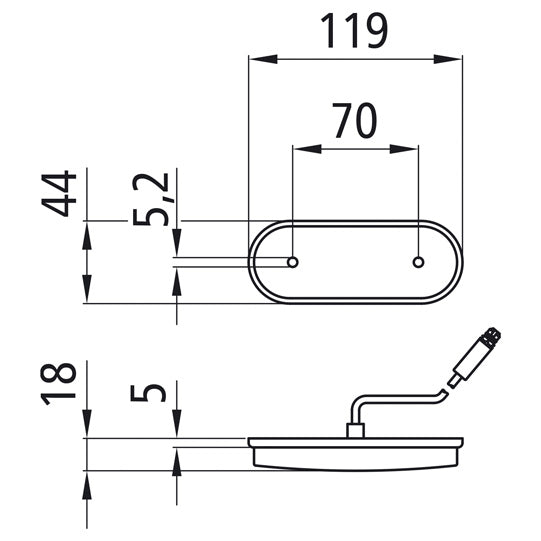 Unipoint LED, 24 V, SML, 0.50 m, 3-pin ASS, overmolded, OEM