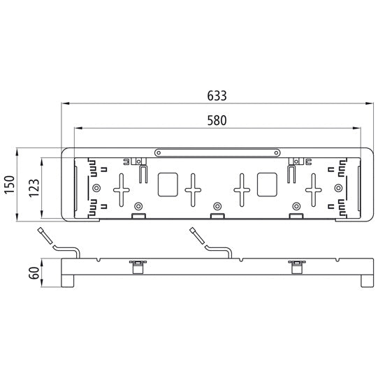 License plate holder, 12 V, 0.80 m, DC, with 3rd brake light