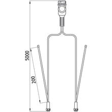 Supply cable, 13-pin plug, 2x 5-pin bay. 5000 mm, 2 x DC