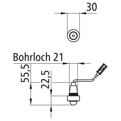 Monopoint I LED, 12/24 V, white, 1.00 m, P&amp;R