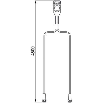 Supply cable, 13-pin plug, 4500 mm, 2 x 5-pin bayonet