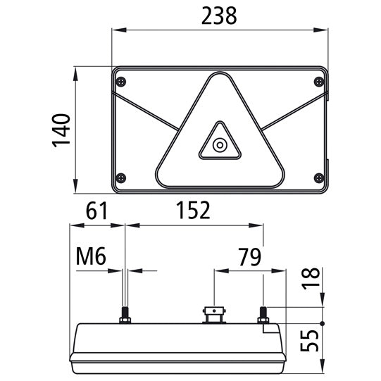 Multipoint V, 12 V, right, 5-pin bayonet, with triangle