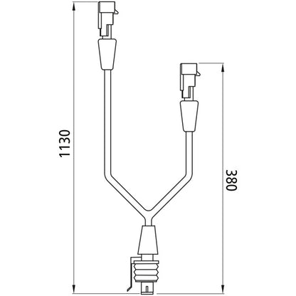 Y-cable, 2-pin Superseal, socket + pin, OEM