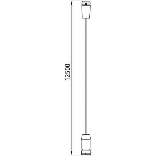 Main cable, 2 x 17-pin ASS LP 30, 12500 mm 15-core