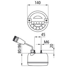 2-function light LED, 12/24 V, 140 mm Ø, 0.15 m, 7-pin ASS