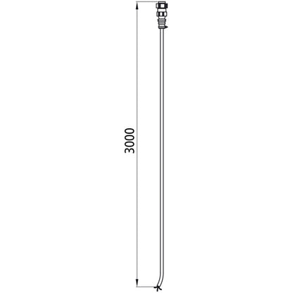Connection cable, 5-pin bayonet, right, 3.00 m, open end