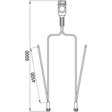 Supply cable, 13-pin plug, 2x 5-pin bay. 6000mm, 2xDC