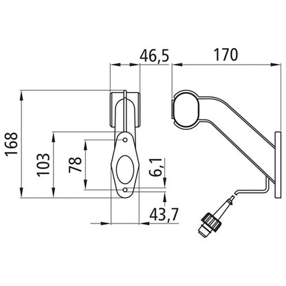 Superpoint II, 24 V, left, rt/ws/ge, 1.65 m, 2-pin ASS