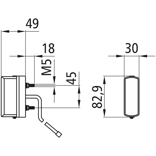 Regpoint Small, 12 V, KZL, 0.80 m, DC