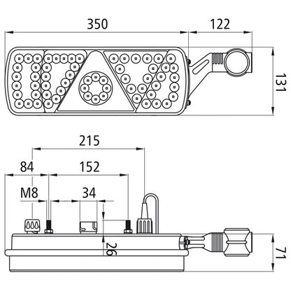 EcoLED, 24 V, re, 7-pin ASS+2x2-pin, w. LCG, w. URA