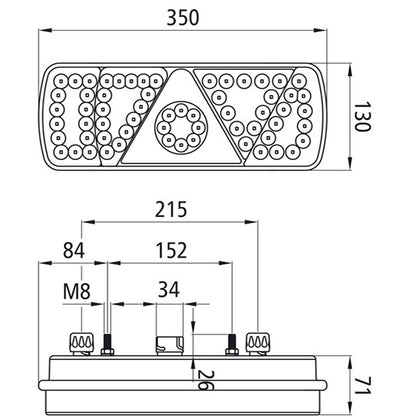 EcoLED, 24 V, right, 7-pin ASS+2x2-pin, w. delta, with LCG