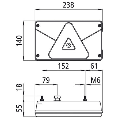 Multipoint V LED, 12 V, left, 8-pin bayonet, w. NSL, w. RFS