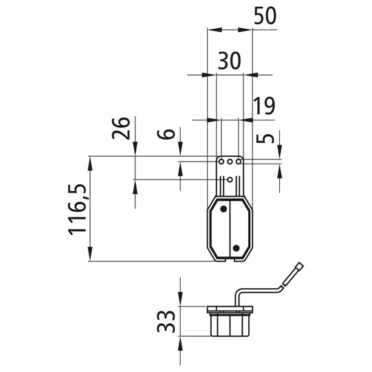 Flexipoint I, 12 V, right, red/white, 0.50 m, DC, pendant