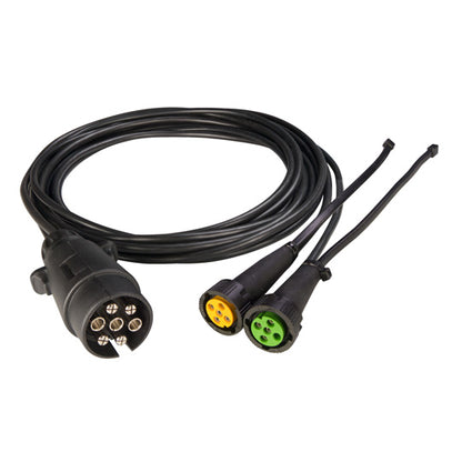 Supply cable, 7-pin plug, 2x5-pin bay. 12000 mm, 2 x DC