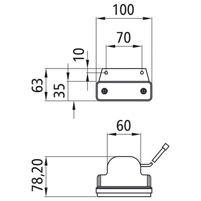 Flatpoint I LED, 12 V, SML, straight holder, 0.25 m, DC