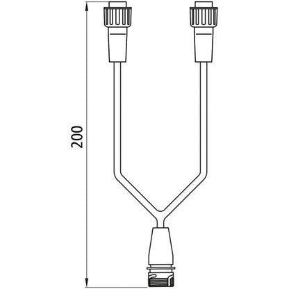 Cable distributor, 7-pin ASS, 1 x pin, 2 x socket, 200 mm, OEM