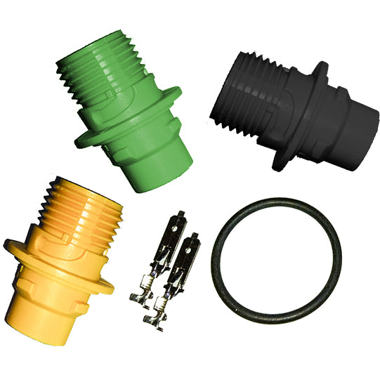Connector set 2-pin plug-in housing, yellow, with O-ring