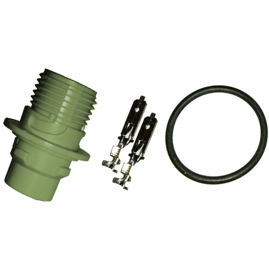 Connector set 2-pin plug-in housing, green, with O-ring