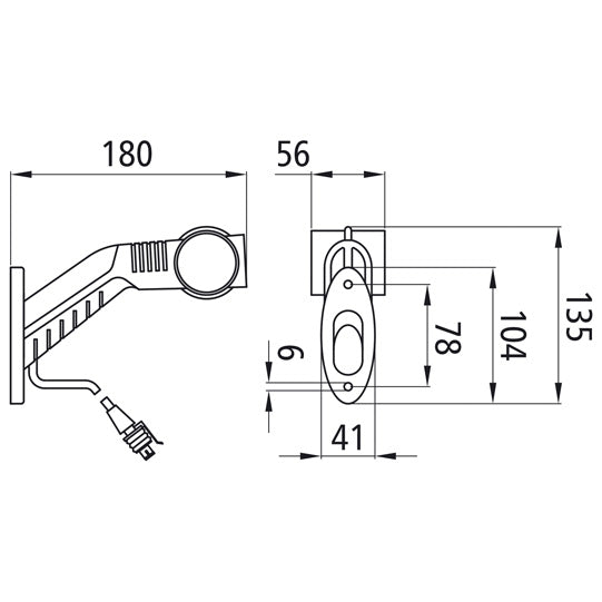 Superpoint III LED, 24 V, R, 0.50 m, 2-pin Superseal