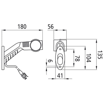 Superpoint III LED, 24 V, R, 0.50 m, 2-pin Superseal