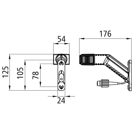 Superpoint IV LED, 12/24 V, left, 2.00 m, 2-pin ASS, OEM