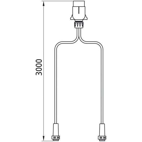 Supply cable, 7-pin plug, 2 x 5-pin bayonet, 3000 mm