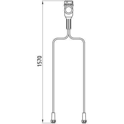 Supply cable, 13-pin plug, 2 x 5-pin bayonet, 1570 mm