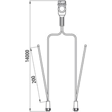 Supply cable, 13-pin plug, 2x8-pin bay. 14000 mm, 2x DC