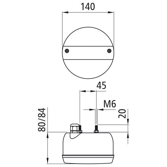 3-chamber light LED, 12/24 V, dual function, PG16, OEM