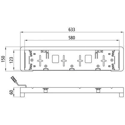 License plate holder, 24 V, Regpoint LED, 0.50 m, P&amp;R, OEM