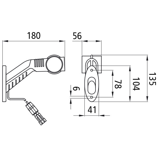 Superpoint III LED, 24 V, re, rt/ws/ge,0.5m,2-pin Superseal,OEM
