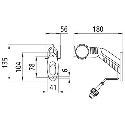Superpoint III LED, 24 V, left, rt/ws/ge, 1.25m, 2-pin ASS, OEM