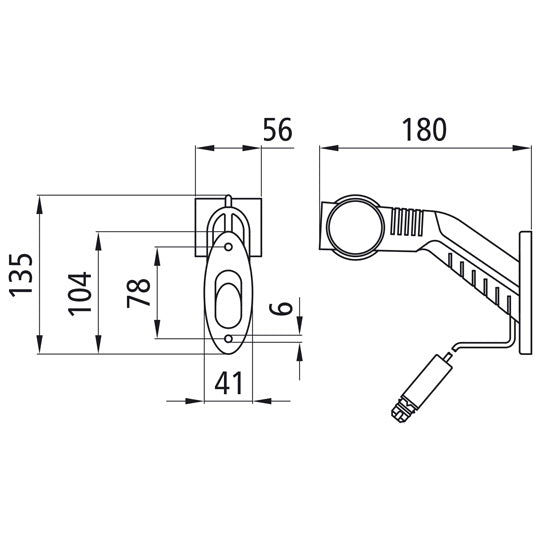 Superpoint III LED, 12 V, left, rt/ws/ge, 0.86 m, 3-pin ASS