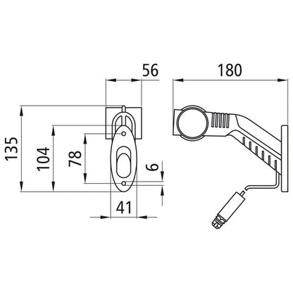 Superpoint III LED, 12 V, left, rt/ws/ge, 0.86 m, 3-pin ASS