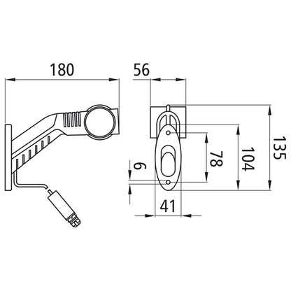 Superpoint III LED, 12 V, right, rt/ws/ge, 0.86 m, 3-pin ASS