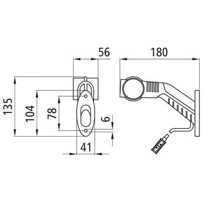 Superpoint III LED, 24 V, left, rt/ws/ge, 1.25 m, P&amp;R, OEM