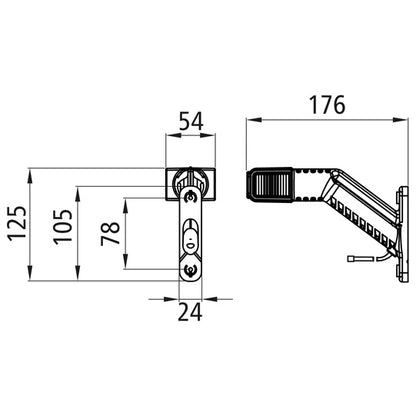 Superpoint IV LED, 12/24 V, left, rt/ws/ge, 1.00 m, DC, OEM