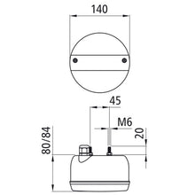 3-chamber light LED, 24 V, 140 mm Ø, PG11