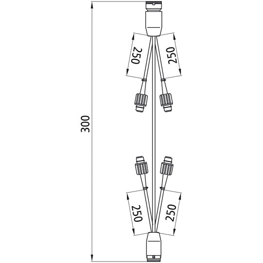Intermediate adapter main cable 17-pin LP20/LP30 + 4x2-pin