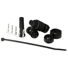 Connector set 5-pin bayonet, socket, black, 12 V, 2 grommets